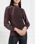 Gallery Mistletoe Lurex Hi Neck Top Gallery Mistletoe Lurex Hi Neck Top