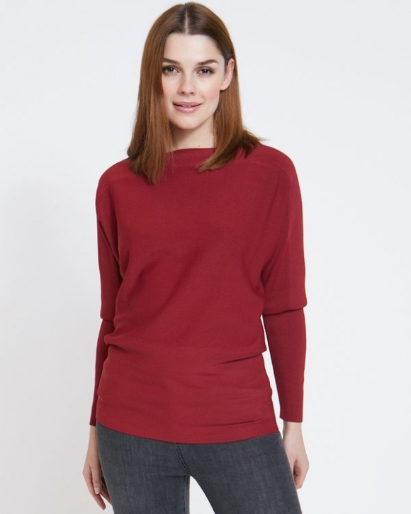 Paul Costelloe Living Studio Red Boat Neck Knit Jumper Paul Costelloe Living Studio Red Boat Neck Knit Jumper