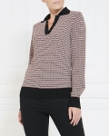 Gallery Bijou Jacquard Polo Jumper Gallery Bijou Jacquard Polo Jumper