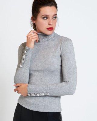 Savida Velvet Button Cuff Jumper Savida Velvet Button Cuff Jumper