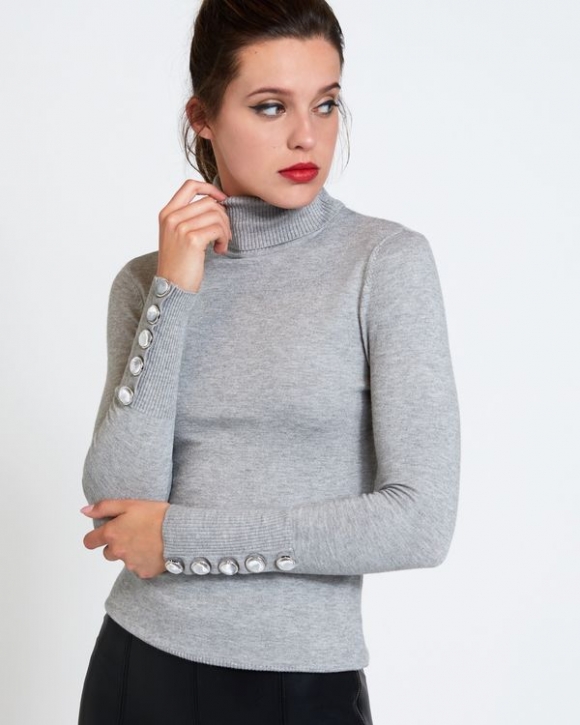Savida Velvet Button Cuff Jumper Savida Velvet Button Cuff Jumper
