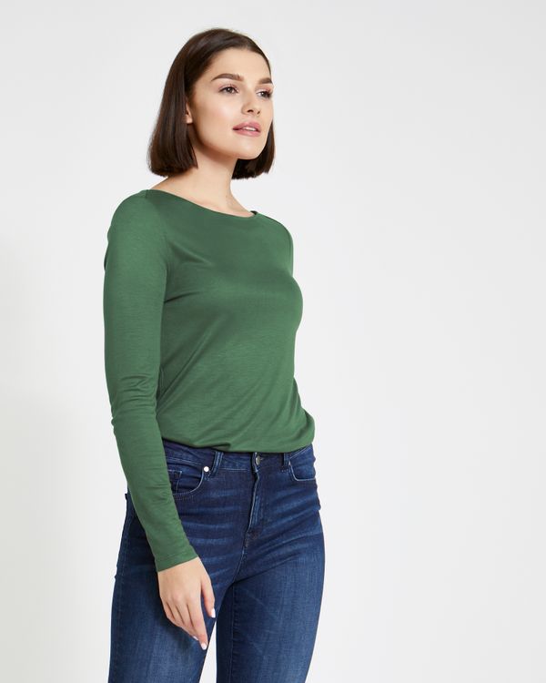 Paul Costelloe Living Studio Mercerised Boat Neck Top