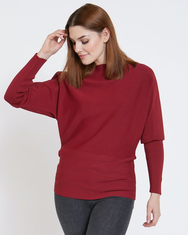 Paul Costelloe Living Studio Red Boat Neck Knit Jumper