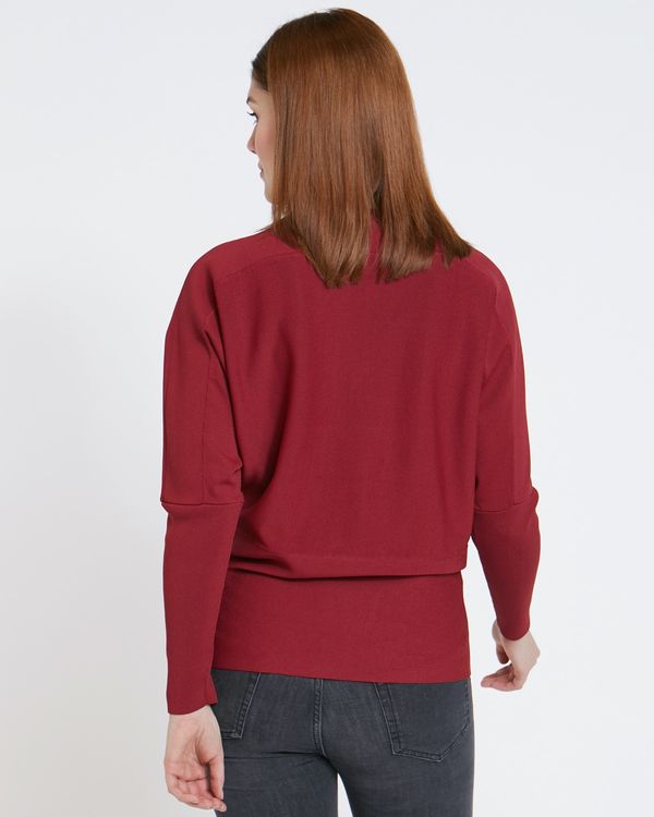 Paul Costelloe Living Studio Red Boat Neck Knit Jumper