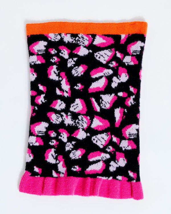 Joanne Hynes Leopard Mark Making Snood With Glorious Pink Frill