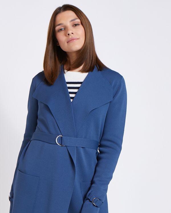 Paul Costelloe Living Studio Blue Viscose Belt Cardigan