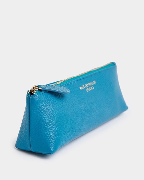 Paul Costelloe Living Studio Turquoise Leather Pencil Pouch