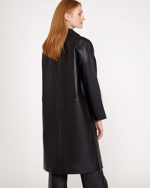 Carolyn Donnelly The Edit Leather Coat With Revere Collar