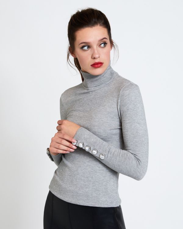 Savida Velvet Button Cuff Jumper