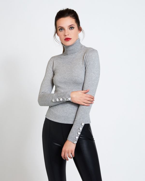 Savida Velvet Button Cuff Jumper