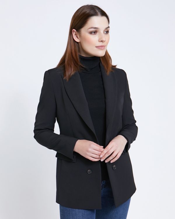 Paul Costelloe Living Studio Black Double Breasted Blazer