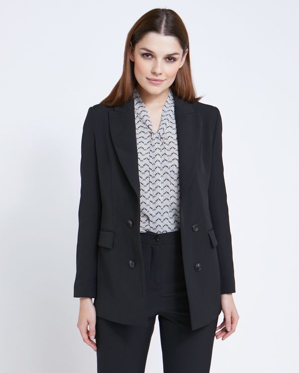 Paul Costelloe Living Studio Black Double Breasted Blazer