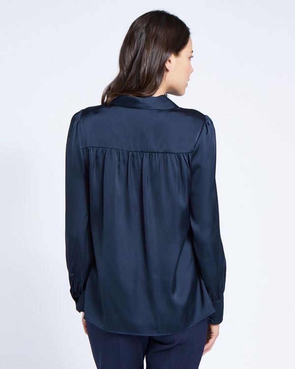 Paul Costelloe Living Studio Navy V-Placket Top